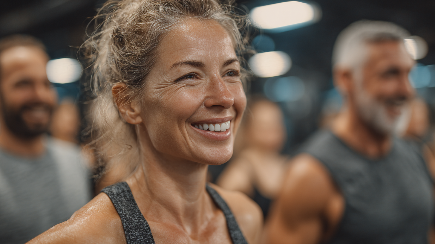 Група людей виконує функціональні вправи у просторому залі